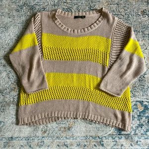 Tan and yellow sweater